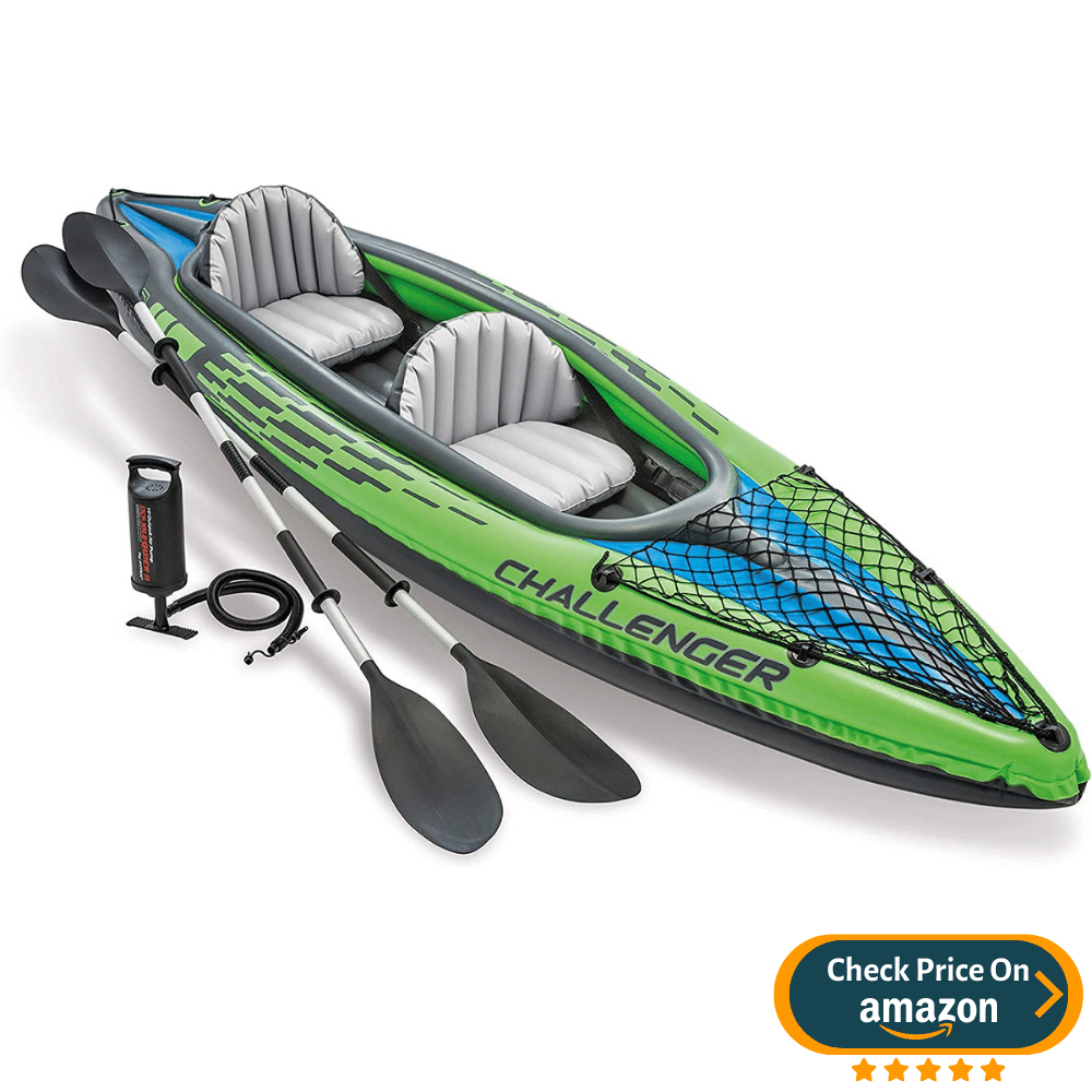 Intex Challenger Kayak, Inflatable Kayak Set with Aluminum Oars and High Output Air-Pump