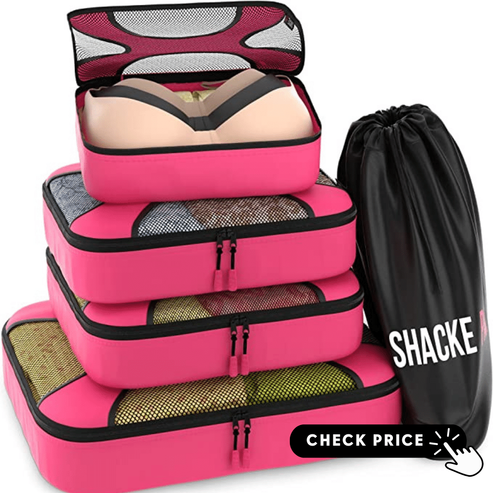 Shacke Pak - 5 Set Packing Cubes - Travel Organizers with Laundry Bag